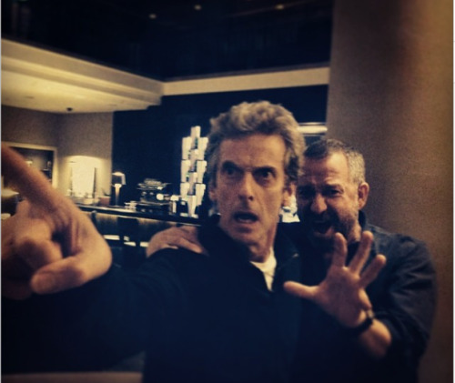 kitt66: The new doctor and an old doctor’s son striking a Who pose.