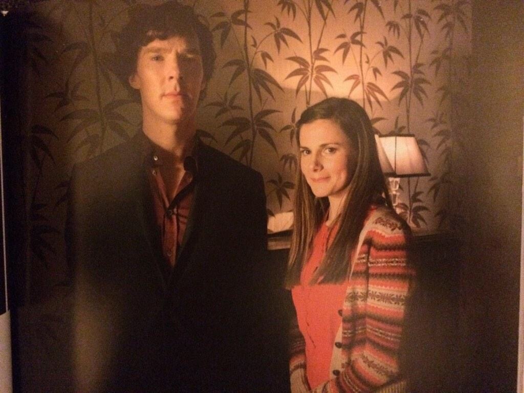 thesherlollykiss:
“New pic of Molly Hooper (Louise Brealey) and Sherlock Holmes (Benedict Cumberbatch) in the Sherlock Chronicles book.
Credit to @clarenewman on Twitter (https://twitter.com/clarenewman/status/530398501734469632)
”