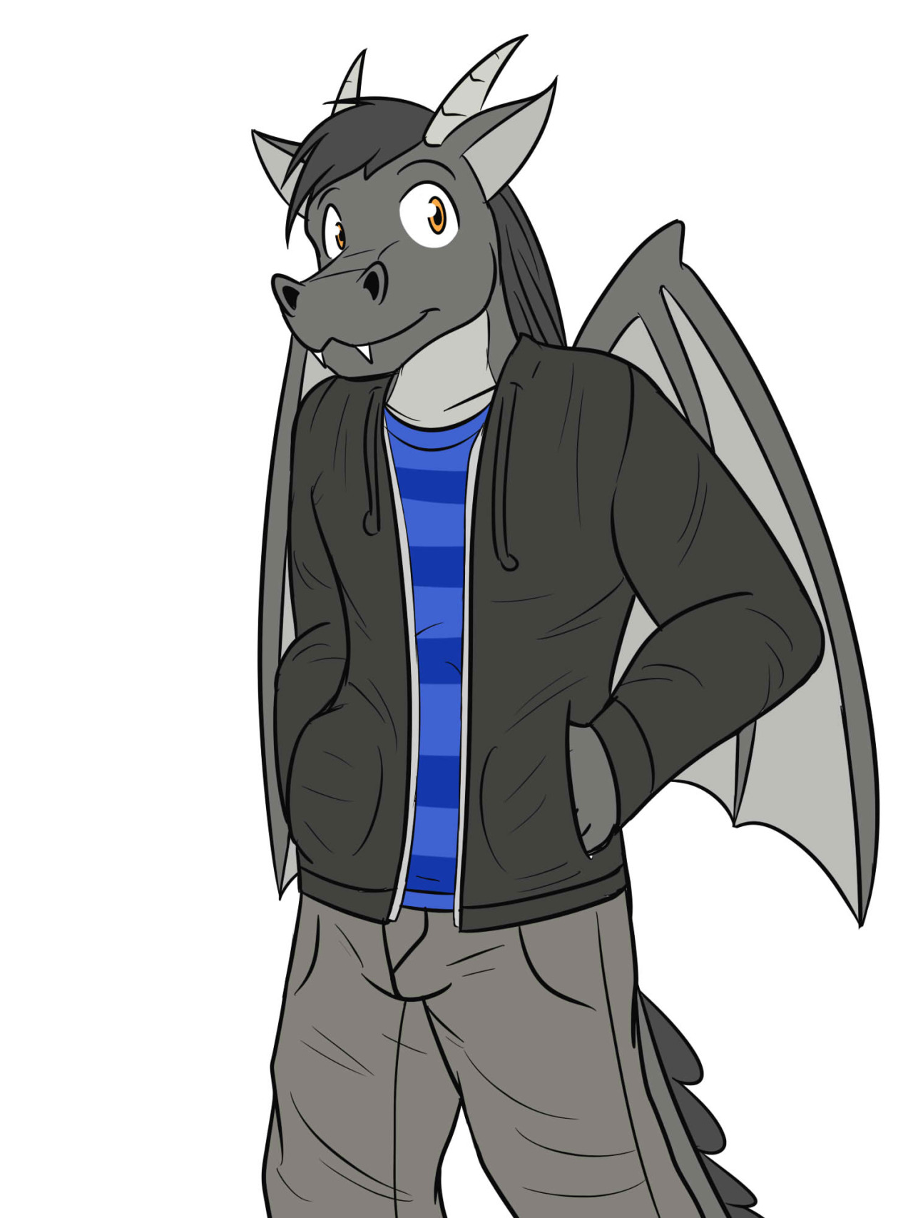 While the dragon dude appears like a cool slacker on the outside, secretly, he’s