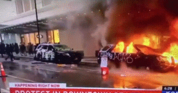 May 29/30 2020 - Police Cars Burn In Atlanta / Los Angeles / Seattle / Philadelphia / Miami / Pittsburgh