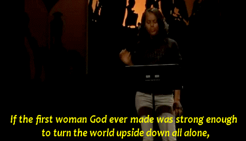 srocq:  exgynocraticgrrl:   Kerry Washington performing Sojourner Truth's 1851 "Ain't I A Woman" speech   A clip from the History Channel’s “The People Speak”    she is my absolute favorite. always and forever. 