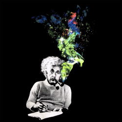 bakedhumor:  Albert Einstein Smoking Colors
