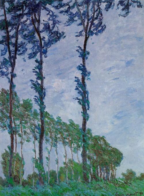 claudemonet-art:Poplars, Wind Effect, 1891Claude Monet 