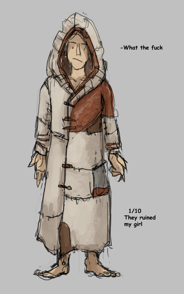 Drawing of Anna from pathologic 2, alongside text (transcribed below image)