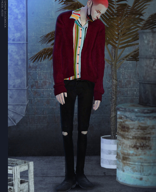 timoni66: simsimi-only-mine: LOOKBOOK Model - Aster + Josh # 1 - Earring / Top / Jacket / Bottom / 