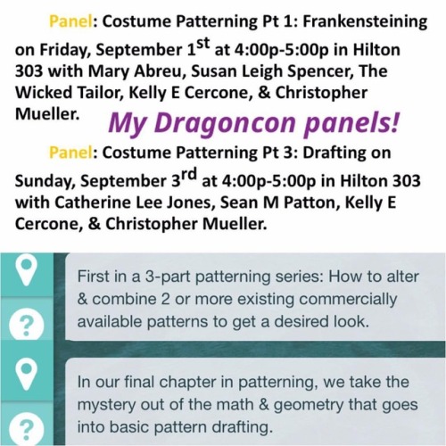 Excited to be on these panels next week with such a talented group of pattern makers. Hope to see so