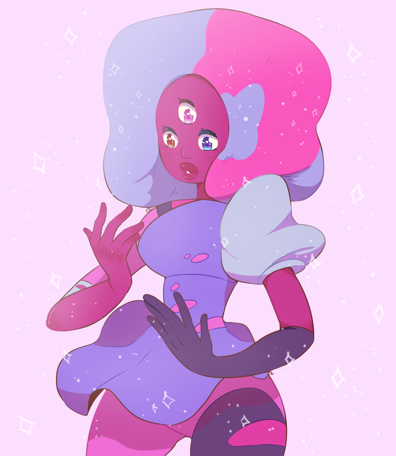 ranchinggal:  Had to draw cotton candy garnet, to cute to cute~ 