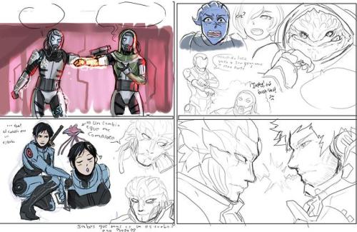 halo and Mass effect oc collab doodles with @biduke