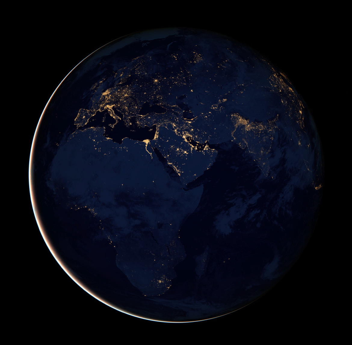 astronomyblog: NASA images show the Earth seen at night, assembled from data acquired