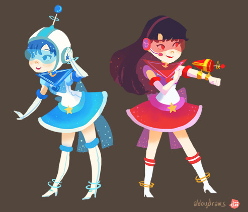 abbydraws:retro inspired sailor scouts - part 1 part 2