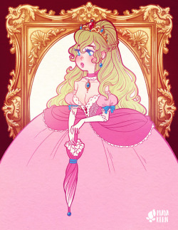 mayakern:  princess peach peach is one of my ultimate big favorites and when i drew this doodle a coulple months back i liked it so much i knew i had to make it into a print! 
