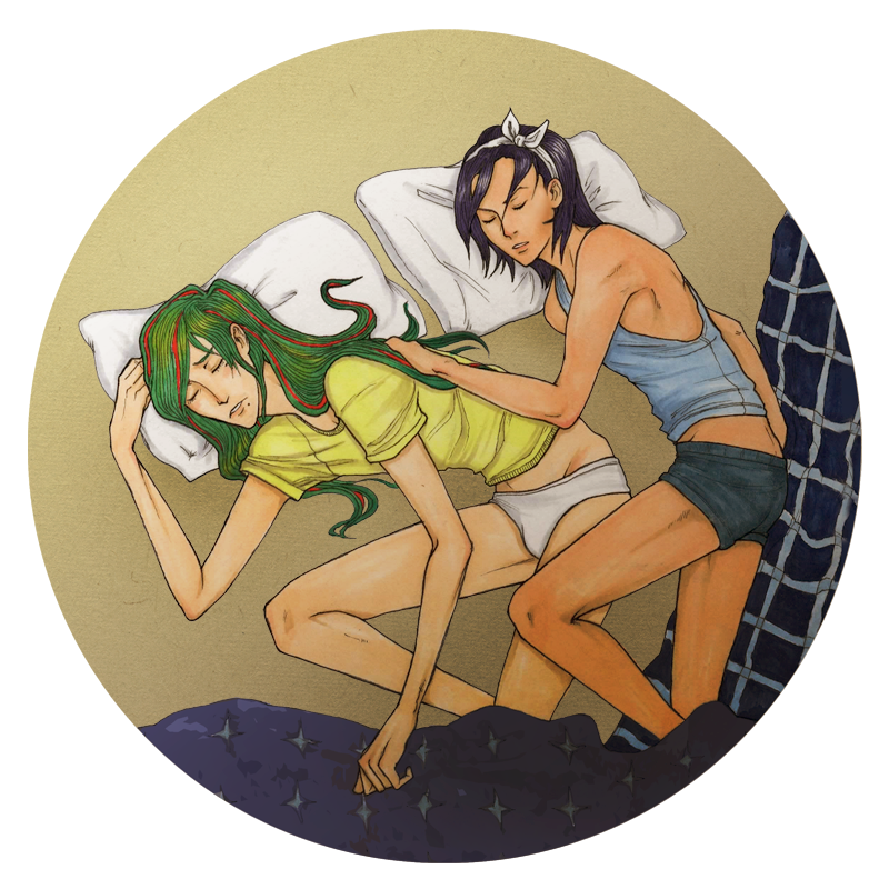 kibsscribs:  Happy late birthday Toudou! They’re racing in their sleep lol. Drawing