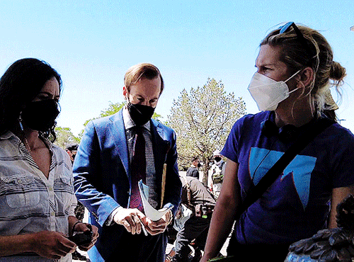 wexler:  Rhea Seehorn during filming of season 6 of Better Call Saul