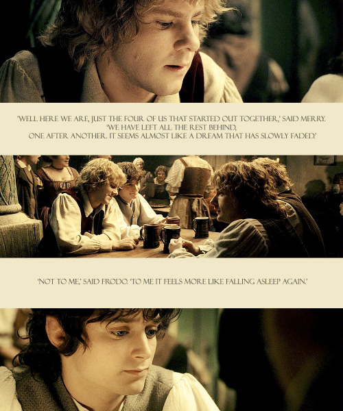 liliaenbaggins:’Well here we are, just the four of us that started out together,’ said Merry. ‘We ha