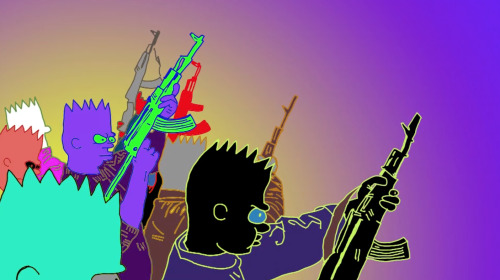bartkira:  Some screengrabs from Lisa Ramsey’s incredible Bartkira-inspired music video for Girl Talk and A$AP Ferg.  