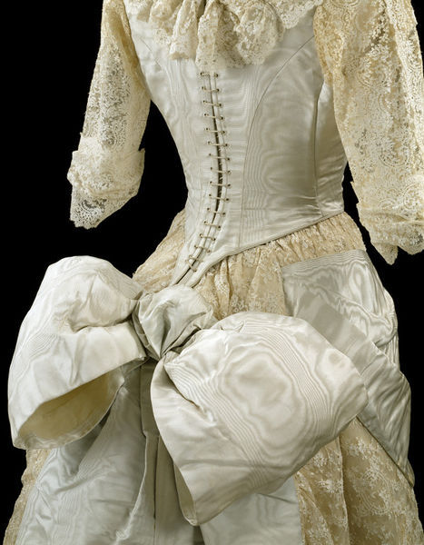 fripperiesandfobs:  Ball gown (details) ca. 1885 From the V&amp;A 
