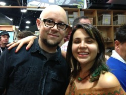 bryankonietzko:  Michael DiMartino and our old friend Mae Whitman, voice of Katara in ATLA.