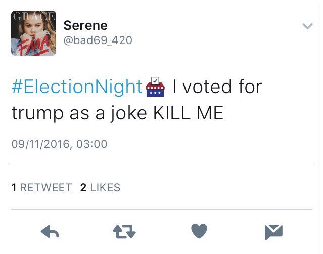 thebbwnextdoor:  miwadake:  swan2swan:  atheixt:  If you also voted for Trump as