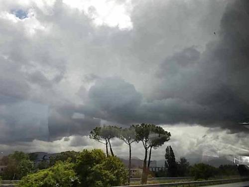 Landscapes, clouds &amp; pines in Italy, Naples area. Feat.: Vezuvius volcano in clouds (fot. 2).