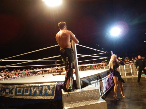 i-got-heat:  Pics I took of Fandango and Summer Rae at yesterday’s show in Bologna  Fandango is working that turnbuckle pole!