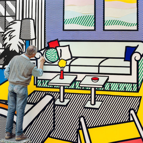 Roy Lichtenstein at work.