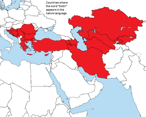 mapsontheweb:Countries where the swear-word “Siktir” appears in the native language.