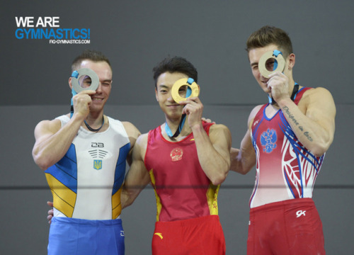 Men’s Parallel Bars:1. Zou Jingyuan2. Oleg Verniaiev3. David Belyavskiy