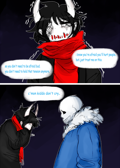 it-a:  even spending a long amount of time in the underground with everyone, I never spoke my name until that point this took FOREVER but yeah a comic about my monstersona and sans have a bit of a bonding moment 