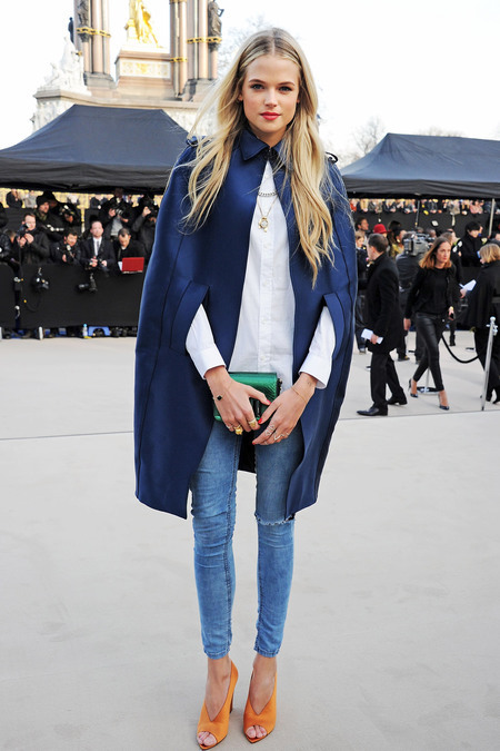 rose-royalty:  Gabriella Wilde outside Burberry Prorsum A/W 2013. 