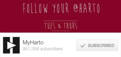 trinitymemes:  HARTO AND GRACE ARE RAPIDLY APPROACHING 1MILLION AND I AM FULL OF EXCITES AND HAPPINESS