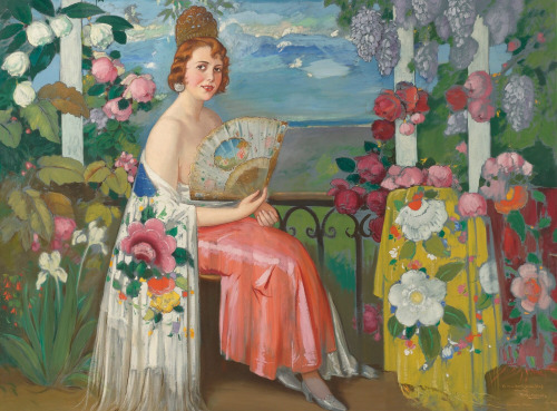 weepingwidar:arsvitaest: Alfredo Ramos Martínez, Mariquita en Flores, 1930s, oil on canvas Alfredo R