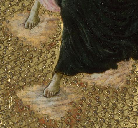 bedamnfineart:theartistsmanifesto:detail from St. Francis with Angels, Botticelli, c. 1475. Inspo.