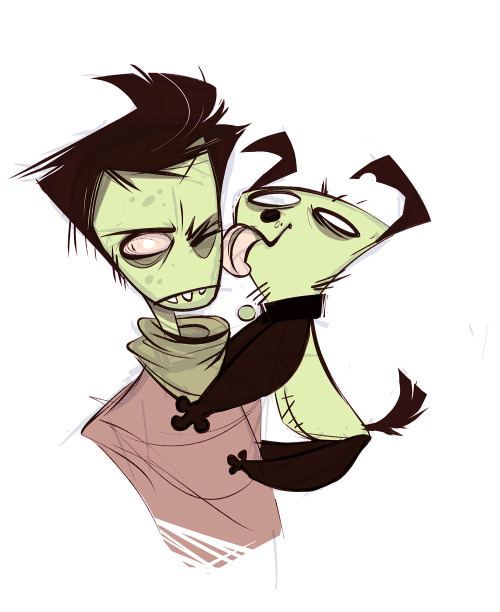 coconutmilkyway:  didnt have work today so i drew invader zadrs i frickin hate tak but her design is fun also she has a kitty cat aww