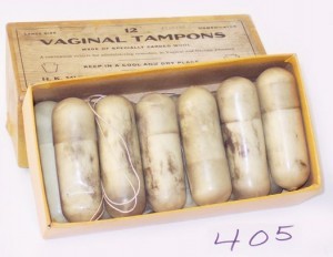 Wool tampons produced by H.K. Mulford Co. of Philadelphia, late 19th century. 