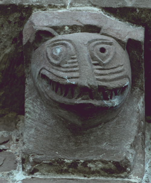 Preserved grotesques from the Norman Church at Kilpeck, Herefordshire including the best UK example 