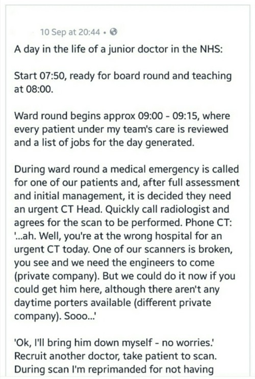 dxmedstudent: A day in the life of a junior doctor. Shared by a junior doctor on Facebook, whose ide