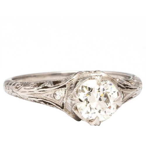 Preowned 1920s Diamond Platinum Engagement Ring ❤ liked on Polyvore (see more solitaire engagement r