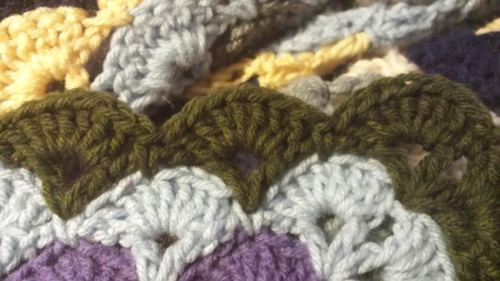 crochetmelovely:2015 Crochet Mood Blanket!Week 39, row 39! :)Forest green for this week. Things are 