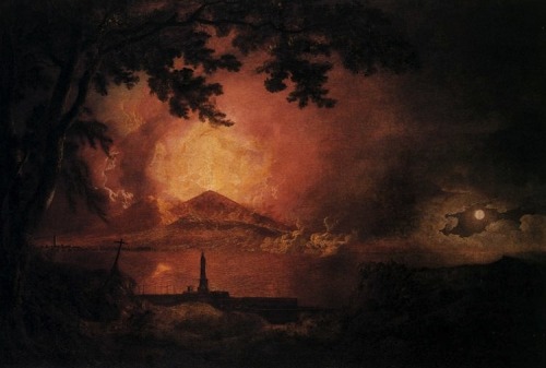 magictransistor:Joseph Wright of Derby, Various views of Vesuvius in Eruption (Oil paintings on canv