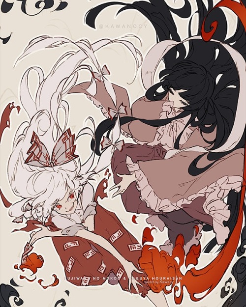 kawacy: The immortals. Mokou x Kaguya from Touhou