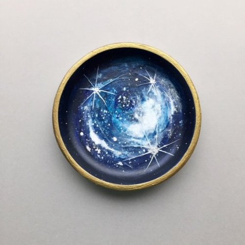 Galaxy Moon Jewelry Dish //BitsofSilver