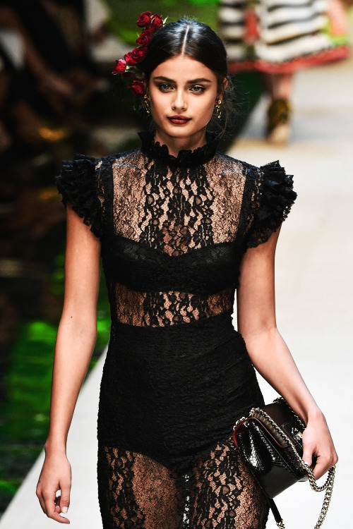 runwayandbeauty: Taylor Marie Hill - Detail at Dolce &amp; Gabbana Spring 2017, Milan Fashion W