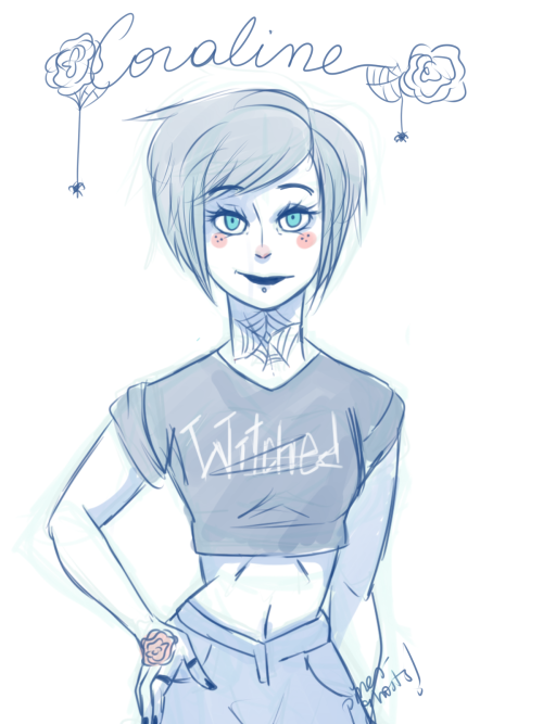 pines-ghosts:  old!coraline doodle + body mod. bc yes