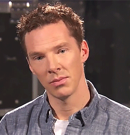 sherlockundercover:Benedict Cumberbatch - white round neck T (2014 2015 2014)