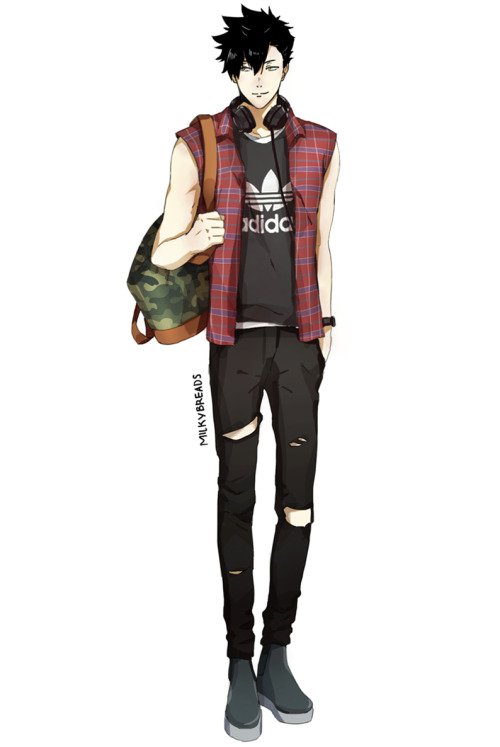 milkybreads:  Next on the casual clothes series: Kuroo! Will make this into a set. But first please 