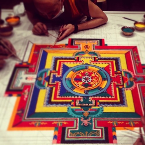 2100. Sand Mandala. Day 3 of the making of an exquisite sand mandala for Asia Society’s upcomi