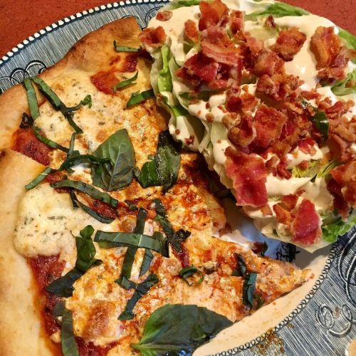 Margherita Pizza and Wedge Salad Thursday.. w/ @natdjones1969 #homemadepizza #wedgesalad #kinderhook