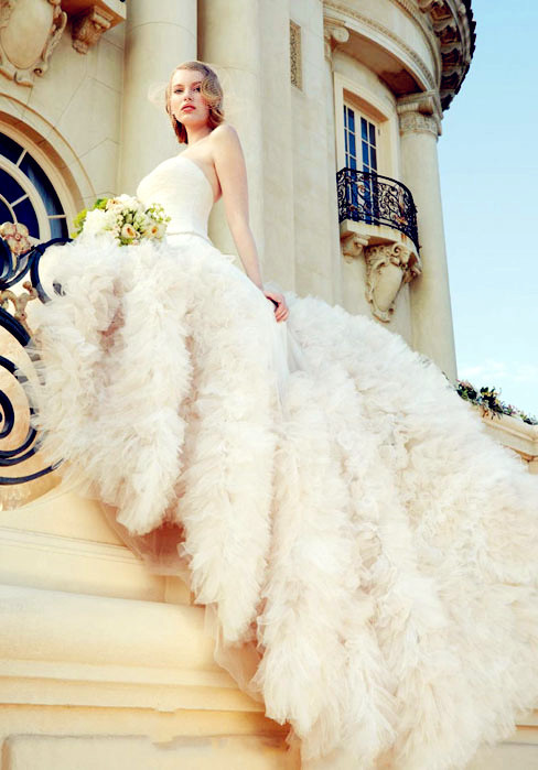 my-wedding-storm-center: Zipper Court Train A-line Sleeveless Tulle Wedding Dress Where Boys Will Be