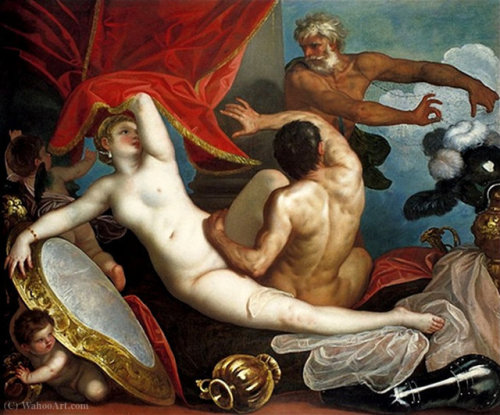 aphroditepandemos: Venus and Mars Surprised by Vulcan ~ Padovanino 