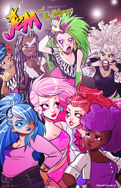 princessjem4:  So I don’t know if you could’ve guessed but I really like Jem & the Holograms, and I really like IDW’s comic version! I just love @mooncalfe ‘s take on the characters … The original show’s designs were designed to work for